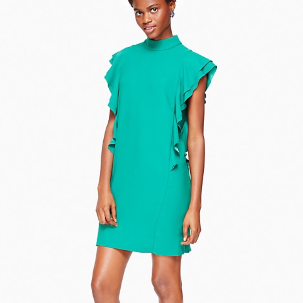Kate Spade Satin Crepe Flutter Dress